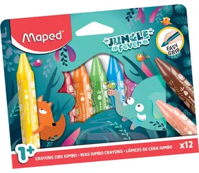 MAPED Voskovky Jungle Fever Jumbo 12 ks / od 12 měsíců