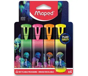 MAPED Zvýrazňovače Deepsea Paradise 4 ks