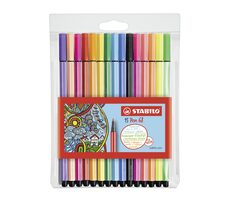 STABILO® Pen 68 - Prémiový vláknový fix - 15 ks sada - 15 různých barev včetně 5 neonových