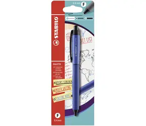 STABILO® PALETTE - Roller se stiskacím mechanismem - modrá - hrot F (0,4 mm) - modrý inkoust