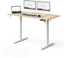 SENSE7 NOJO LIGHT Pracovní stůl bílá-borovice / elektricky nastavitelná výška / 120 x 60cm / nosnost 70kg