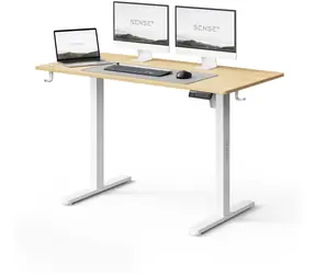 SENSE7 NOJO LIGHT Pracovní stůl bílá-borovice / elektricky nastavitelná výška / 120 x 60cm / nosnost 70kg