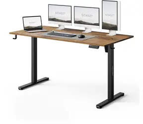 SENSE7 NOJO LIGHT Pracovní stůl černá-dub / elektricky nastavitelná výška / 140 x 70cm / nosnost 70kg