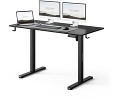 SENSE7 NOJO LIGHT Pracovní stůl černá / elektricky nastavitelná výška / 120 x 60cm / nosnost 70kg