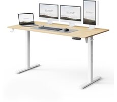 SENSE7 NOJO LIGHT Pracovní stůl bílá-borovice / elektricky nastavitelná výška / 140 x 70cm / nosnost 70kg