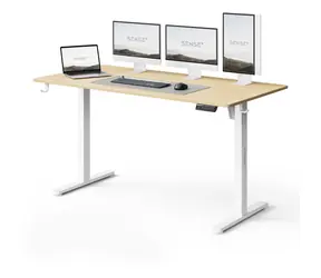 SENSE7 NOJO LIGHT Pracovní stůl bílá-borovice / elektricky nastavitelná výška / 140 x 70cm / nosnost 70kg