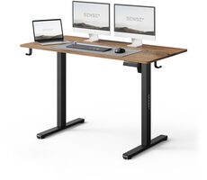 SENSE7 NOJO LIGHT Pracovní stůl černá-dub / elektricky nastavitelná výška / 120 x 60cm / nosnost 70kg