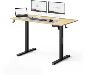 SENSE7 NOJO LIGHT Pracovní stůl černá-borovice / elektricky nastavitelná výška / 120 x 60cm / nosnost 70kg