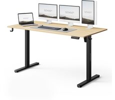 SENSE7 NOJO LIGHT Pracovní stůl černá-borovice / elektricky nastavitelná výška / 140 x 70cm / nosnost 70kg