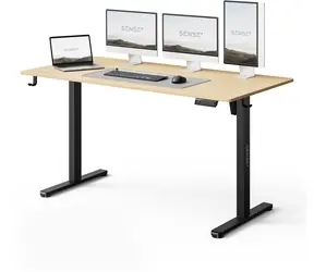 SENSE7 NOJO LIGHT Pracovní stůl černá-borovice / elektricky nastavitelná výška / 140 x 70cm / nosnost 70kg