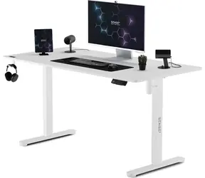 SENSE7 Nojo Pracovní stůl bílá / elektricky nastavitelná výška / 140 x 70cm / nosnost 80kg