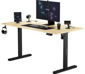 SENSE7 Nojo Pracovní stůl černá-borovice / elektricky nastavitelná výška / 140 x 70cm / nosnost 80kg