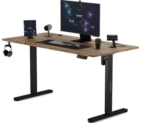 SENSE7 Nojo Pracovní stůl černá-dub / elektricky nastavitelná výška / 140 x 70cm / nosnost 80kg