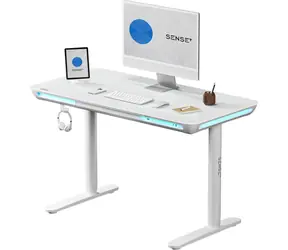 SENSE7 NOMO Pracovní stůl bílá / elektricky nastavitelná výška / 120 x 60cm / nosnost 50kg / LED