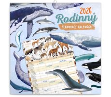 NOTIQUE Rodinný plánovací kalendár Animalium 2026 / 30 x 30 cm