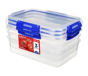 Sistema KLIP IT PLUS Sada 3 ks vodotěsných krabiček na potraviny 4 klipy 2.2 l