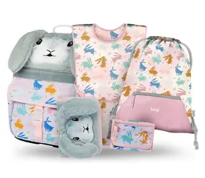 BAAGL SET 5 Zippy Bunny: aktovka, penál, sáček, zástěra, peněženka