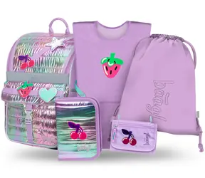 BAAGL SET 5 Zippy Lavender: aktovka, penál, sáček, zástěra, peněženka