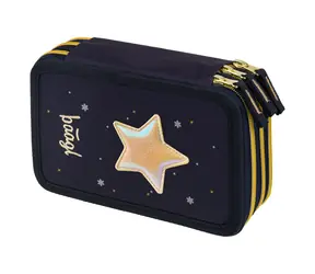 BAAGL Školní penál třípatrový Unicorn Gold
