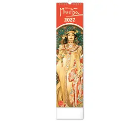 NOTIQUE Nástěnný kalendář Alfons Mucha 2027, 12 x 48 cm