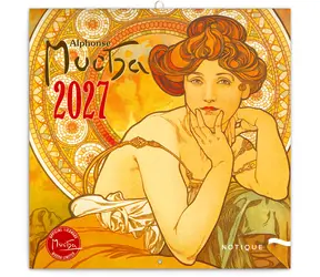 NOTIQUE Poznámkový kalendář Alfons Mucha  2027, 20 x 20 cm