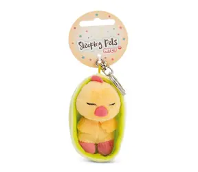 NICI GREEN klíčenka spící Kuřátko + světle zelený košík 12 cm