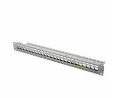 DIGITUS Patch Panel, Blank, 24 Port, Unit Heigth, with blanck panel, grey color 7035 Color grey RAL 7035