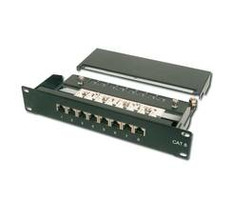 DIGITUS Patch panel,CAT6,10",8xSTP RJ45,černá