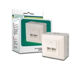 PremiumCord Zásuvka 2xRJ45 na omítku, UTP Cat5e