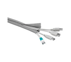 Pás na svazování kabelů, suchý zip, délka 1.80m a šířka 2-4cm, stříbrná barva