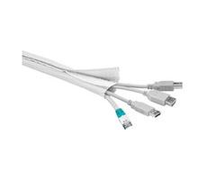 Pás na svazování kabelů, suchý zip, délka 1.80m a šířka 2-4cm, bílá barva