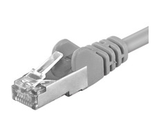 PremiumCord SFTP CAT5E 3m / Patch kabel / RJ45-RJ45 / šedá