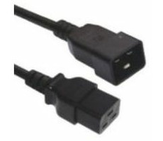 PremiumCord Kabel síťový prodlužovací  230V 16A 3m, konektory IEC 320 C19 - IEC 320 C20