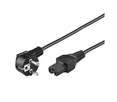 PremiumCord Kabel síťový 230V k počítači 2m  IEC 320 C15 konektor s drážkou