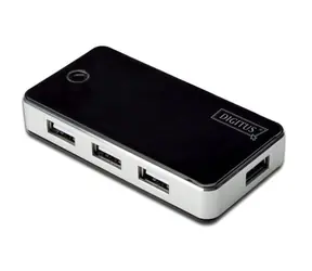 DIGITUS USB 2.0 7-Port Hub s napájecím adaptérem 5V/3.5A černý