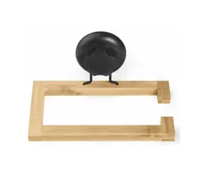 Compactor Bestlock SPA Bamboo Držák na toaletní papír bez vrtání černý