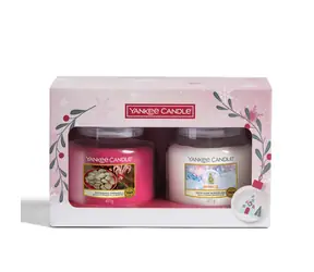 Yankee Candle Dárková sada 2 ks vonných svíček 411g / Snow Globe Wonderland, Peppermint Pinwheels / doprodej
