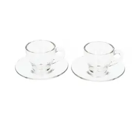 Bialetti espresso hrneček 75 ml sklo / skleněný / podšálek / 2ks