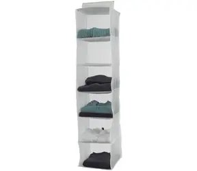 Compactor Milky 30 x 30 x 128 cm – 6 přihrádek / Závěsný organizér na oblečení 