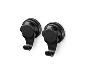 Compactor Bestlock Black Háčky do koupelny s přísavkou černá (2ks) / bez vrtání