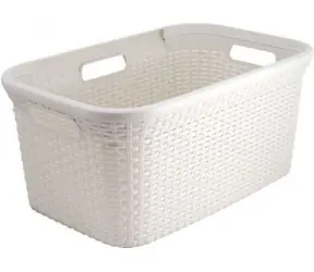 Curver RATTAN 45l Koš na čisté prádlo krémová