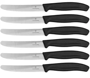 VICTORINOX sada 6 nožů na ovoce a zeleninu / čepel se zuby / Délka čepele 11 cm