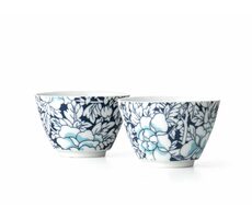 Bredemeijer Yantai Sada šálků na čaj modrá / 2 ks / porcelán