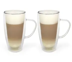 Bredemeijer Sada dvoustěnných hrnků na Latte Macchiato / 2 ks / 400 ml / sklo / doprodej