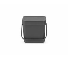 Brabantia Sort & Go Odpadkový koš 3L tmavě šedá / s rukojetí / plast / 18.8 x 18.1 x 13.9 cm