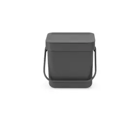 Brabantia Sort & Go Odpadkový koš 3L tmavě šedá / s rukojetí / plast / 18.8 x 18.1 x 13.9 cm