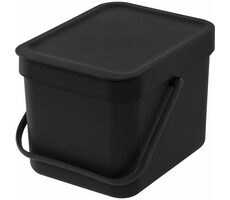 Brabantia Sort & Go Odpadkový koš 6 L tmavě šedý / s rukojetí / plast /  20 x 18.1 x 24.5 cm