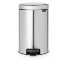 Brabantia Newicon Pedálový odpadkový koš 12 L otiskuvzdorná matná stříbrná / průměr 25.1 cm / výška 41.1 cm