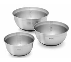 Brabantia Sada mís 3 kusy nerez ocel/silikon stříbrno-černá / objem 1, 1.6 a 3 litry