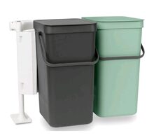 Brabantia Sort & Go Vestavné koše s montážním rámem 2x 16 L tmavě šedá a zelená 